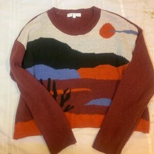 Colorful Landscape Knit Sweater